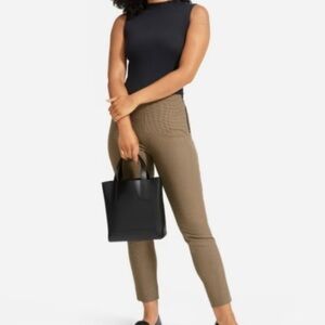 Everlane Side Zip Button Closure Pull On Stretch Coco Plaid Ankle Crop Pant 00